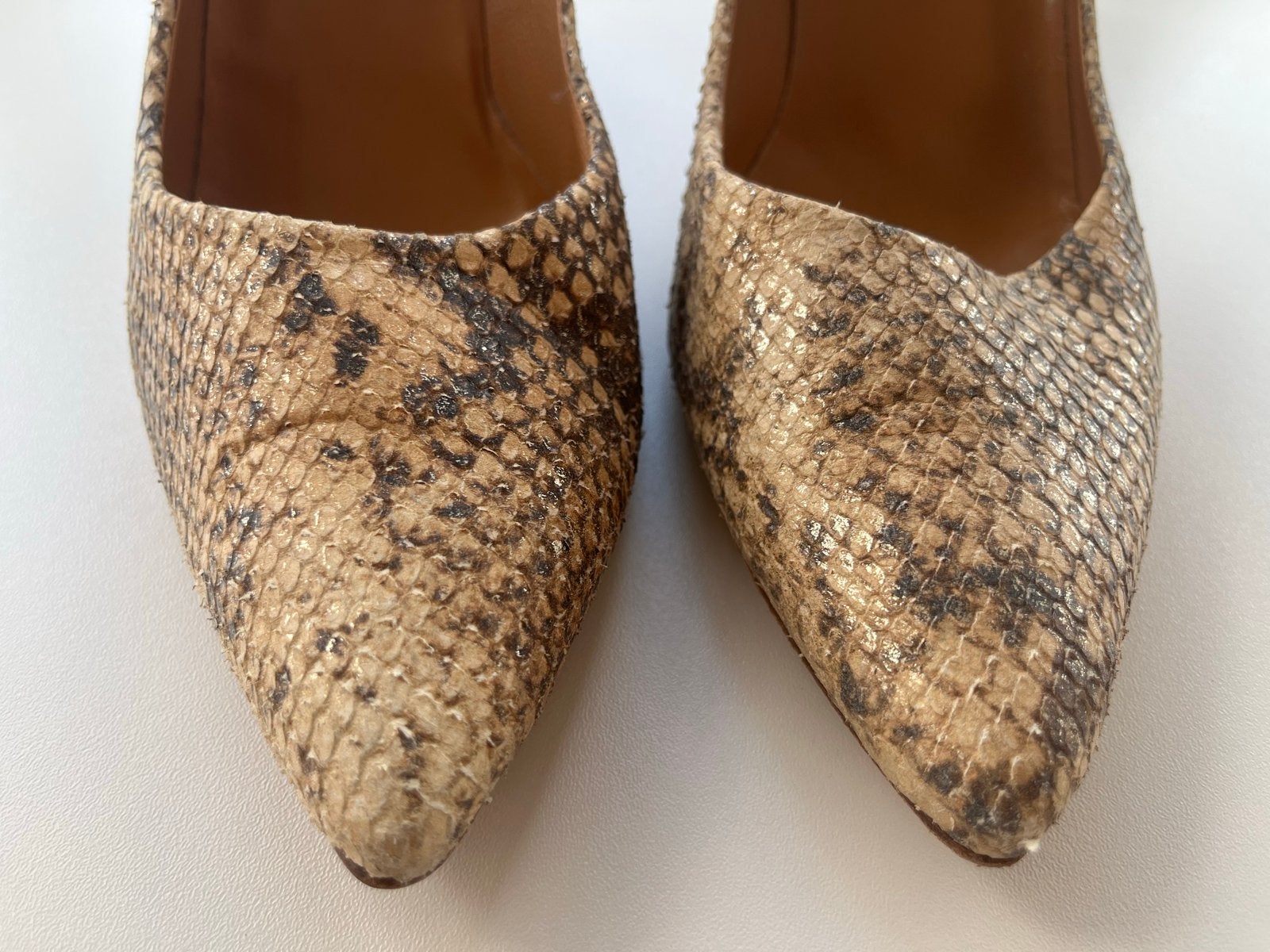 Slangenleren Hakken Maat 41 - Elegant en Stijlvol, Ophalen of Verzenden, Gedragen, Bruin, Pumps