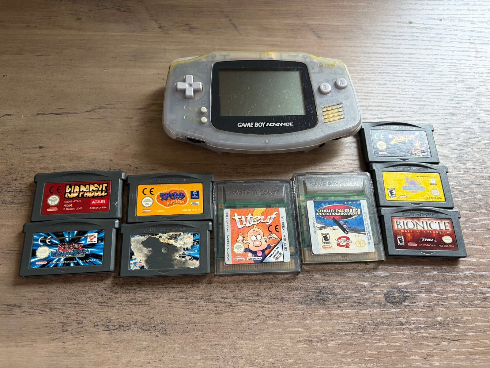 Game Boy Advance met 8 spellen en linkkabel, Gebruikt, 1 speler, Ophalen of Verzenden, Gekoppelde computers