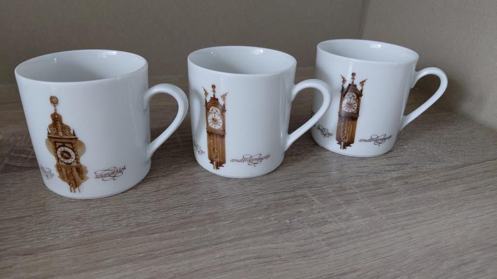 Drie kopjes (zonder schotels) Mitterteich, klokken 3 en 5, Huis en Inrichting, Keuken | Servies, Ophalen, Porselein, Overige stijlen