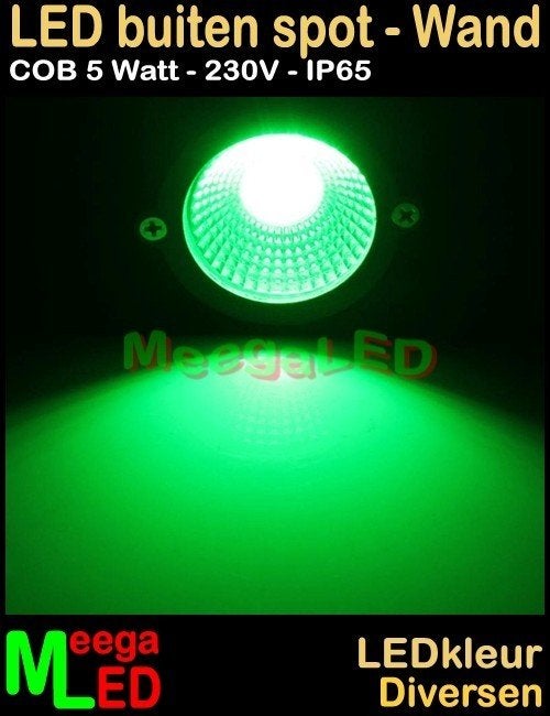 LED tuin lamp spot wandlamp tuinspot ledspot 5W 230V Groen A, Huis en Inrichting, Lampen | Spots, Kunststof, Overige merken, Nieuw