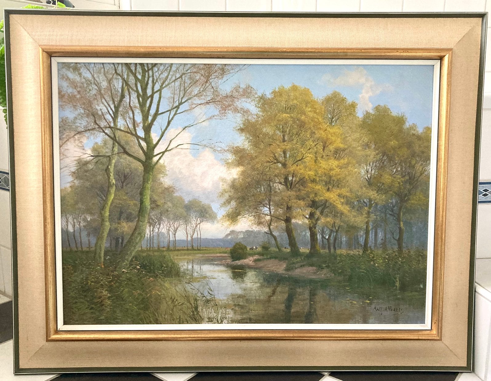 W.J. Alberts - Herfstlandschap, Antiek en Kunst, Kunst | Schilderijen | Klassiek, Ophalen of Verzenden