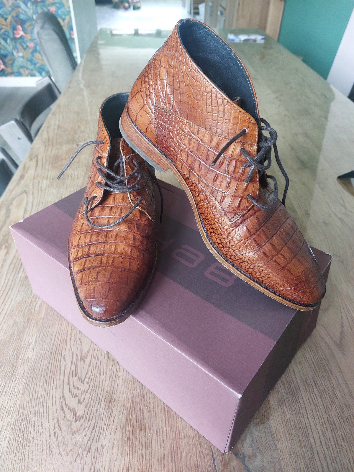 Rehab Barry Croco Cognac Veterschoenen Maat 41, Bruin, Nieuw, Ophalen of Verzenden, Rehab