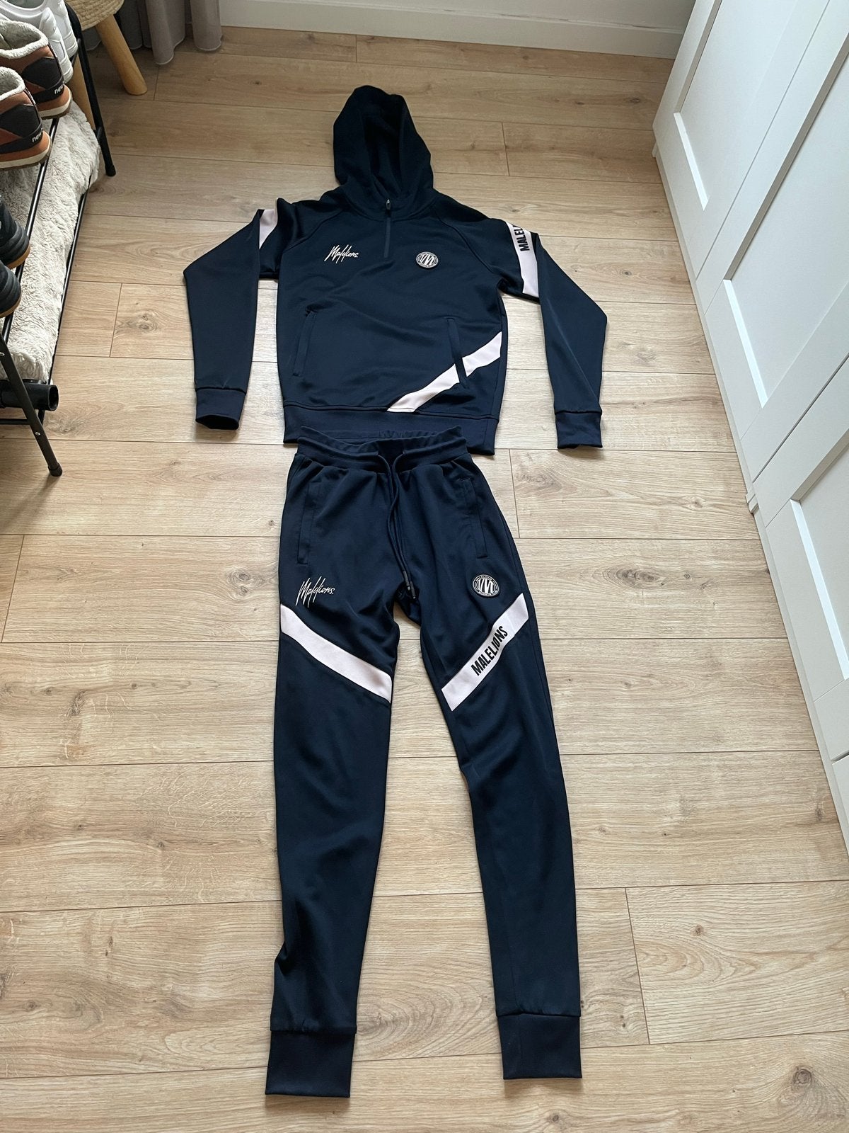 Malelions Sport Trainingspak - Donkerblauw met roze, maat xs, Overige typen, Zo goed als nieuw, Maat 34 (XS) of kleiner, Verzenden