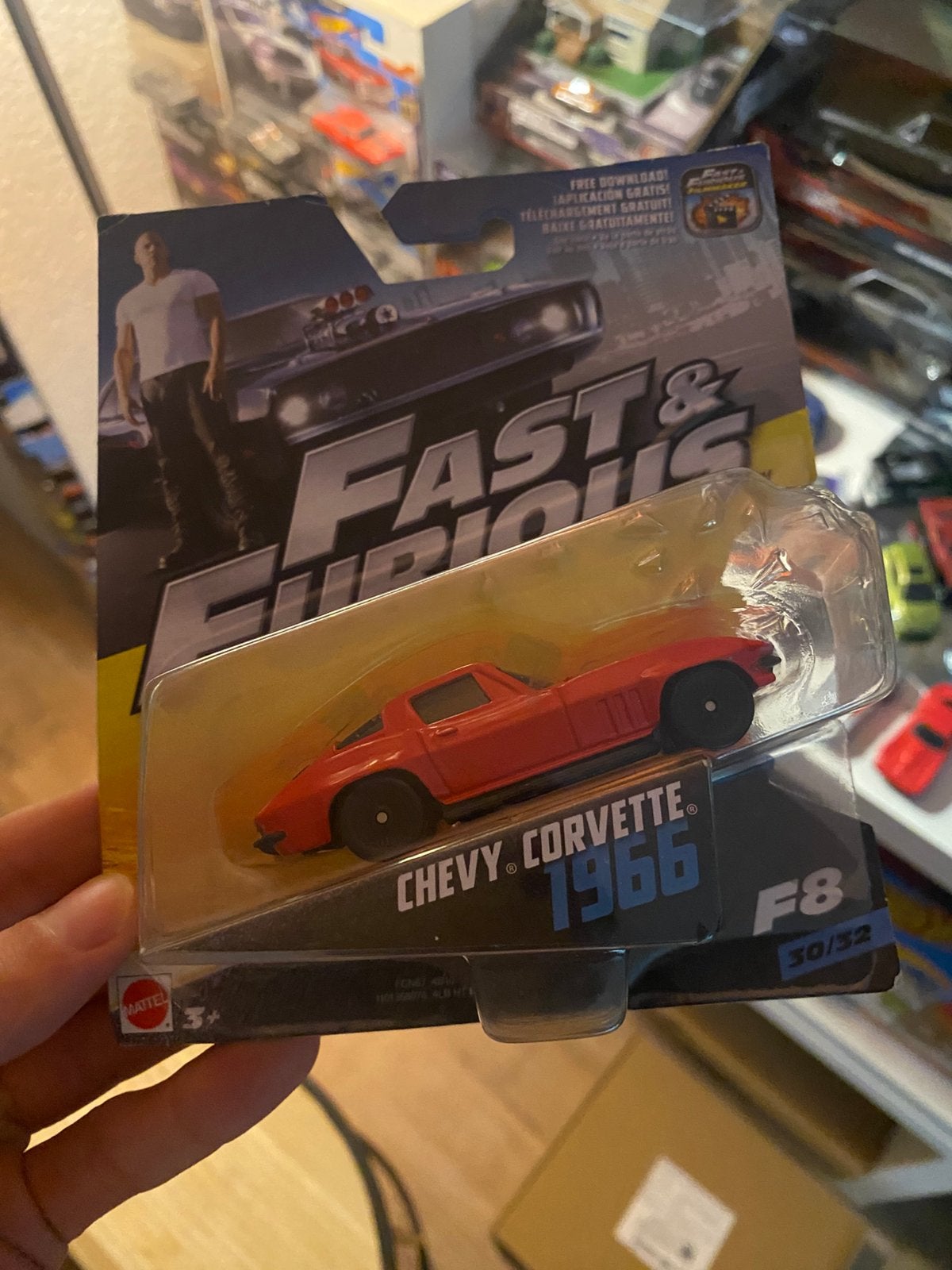 Mattel Fast & Furious F8 Chevy Chevrolet Corvette 1966, Verzamelen, Ophalen of Verzenden, Gebruikt, Film, Beeldje, Replica of Model