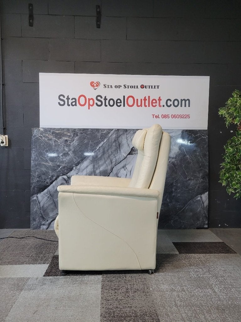 Staopstoel Prominent wit leder, Minder dan 50 cm, Gebruikt, Minder dan 75 cm, Leer