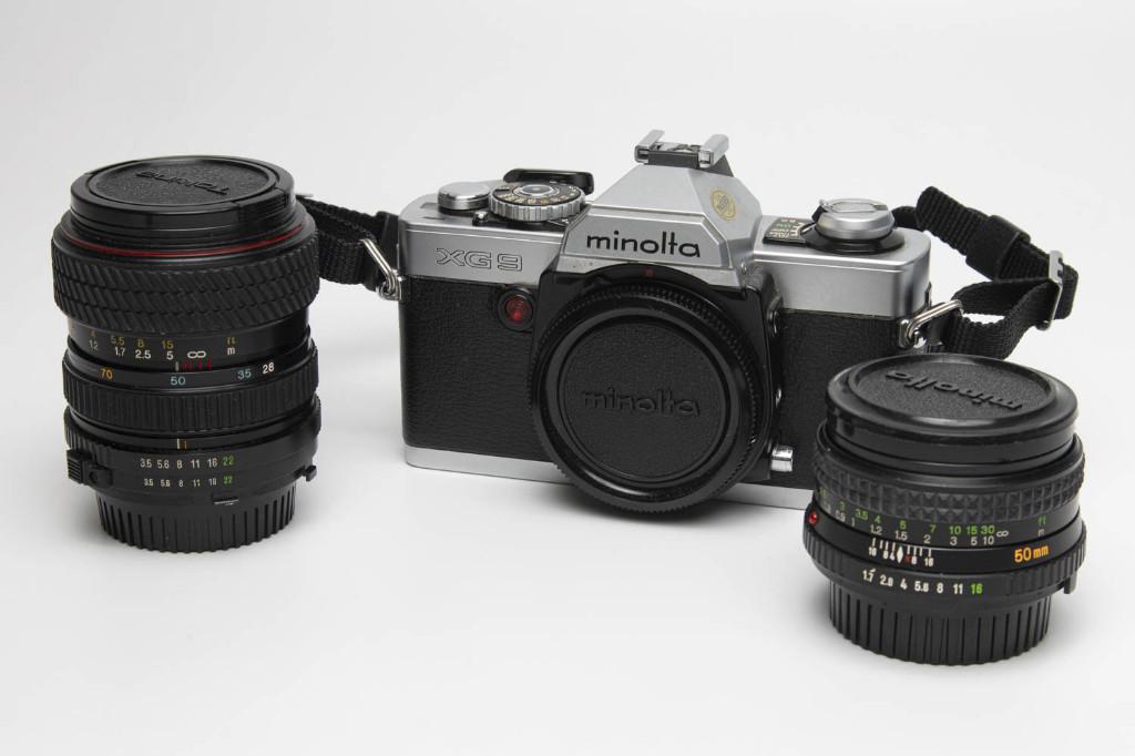 Minolta XG-9 met 2 objectieven, Audio, Tv en Foto, Fotografie | Lenzen en Objectieven, Ophalen of Verzenden, Zo goed als nieuw