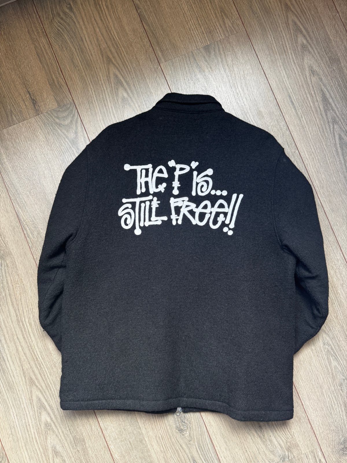 Patta x Stussy "The P Is Still Free" Wollen Overshirt  Jas, Ophalen of Verzenden, Zo goed als nieuw, Maat 52/54 (L), Zwart