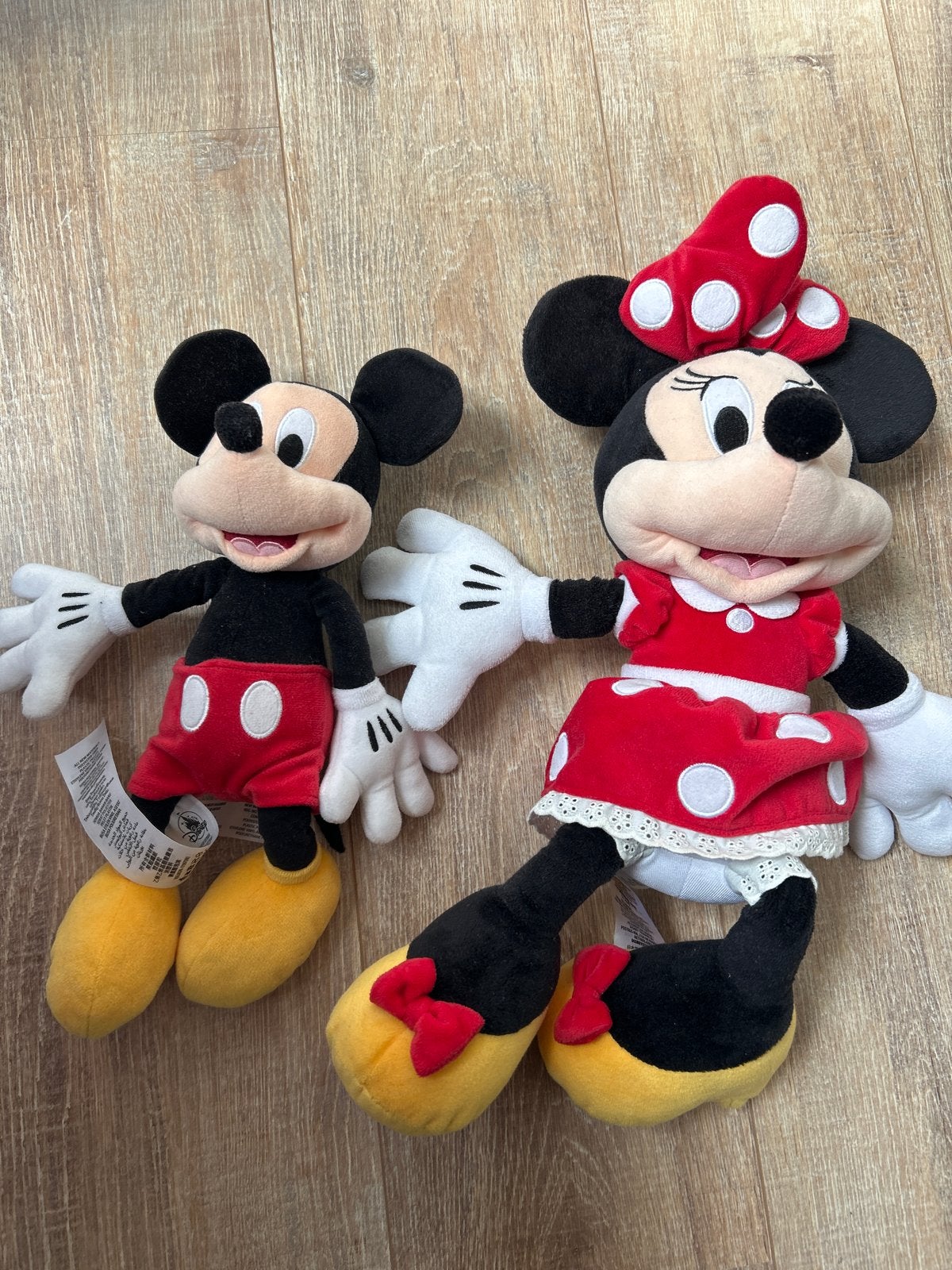 Originele Disney Mickey en Minnie Mouse knuffels, Gebruikt, Disney, Ophalen of Verzenden, Met label