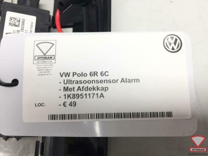 vw polo 6r 6c ultrasoonsensor alarm met afdekking 1k8951171a, Gebruikt, Volkswagen, Volkswagen AG, Berliner Ring 2
38440  Wolfsburg, DE