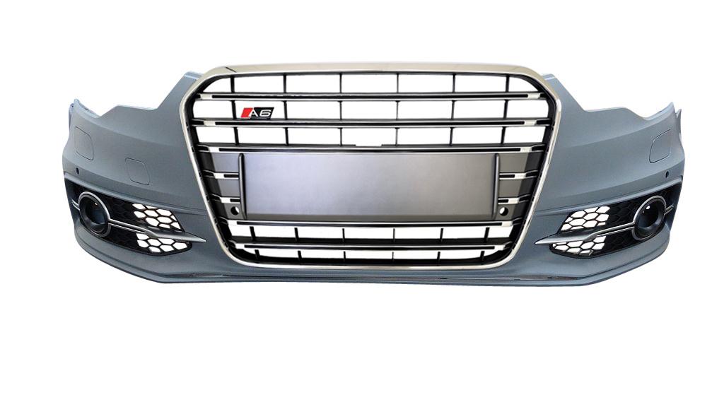 Voorbumper A6/S6 4G S‑Style Grille Platinum Grey Distronic, Ophalen of Verzenden