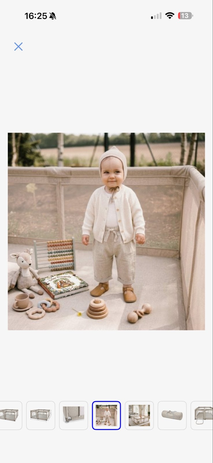 Opvouwbare Grondbox - Kidwell - Beige 130x130, Ophalen, Gebruikt, Rechthoekig