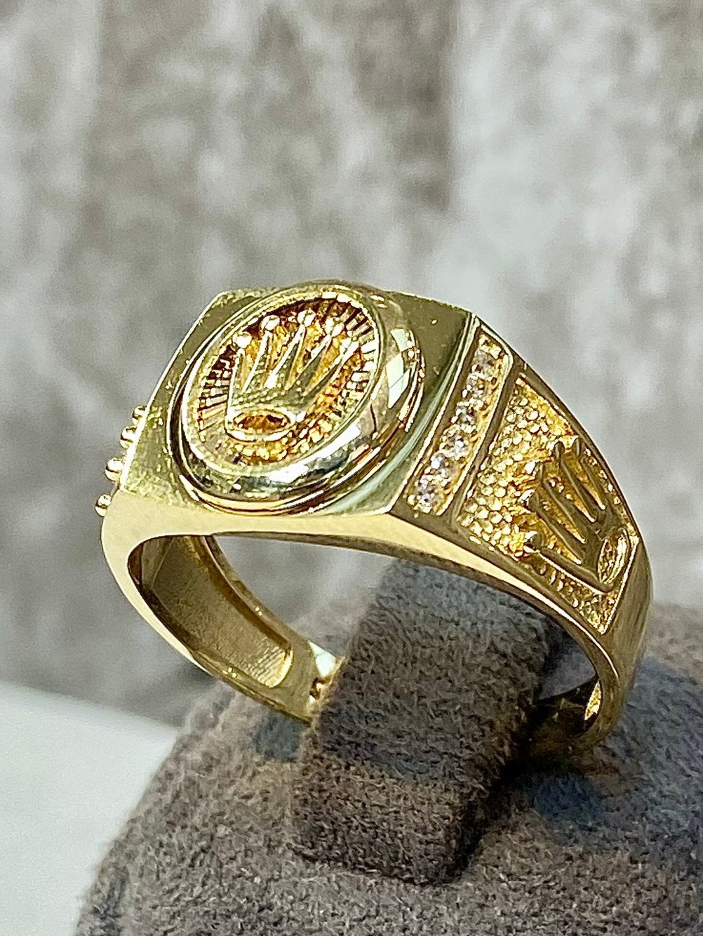 14k Gouden Rolex Ring met Zirkonia, 20 of groter, Nieuw, Ophalen of Verzenden, Dame of Heer