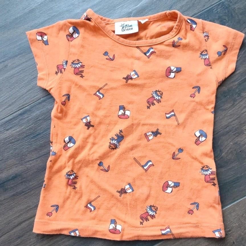 Oranje shirtje 104, Gebruikt, Meisje, Ophalen of Verzenden, Blue Queen