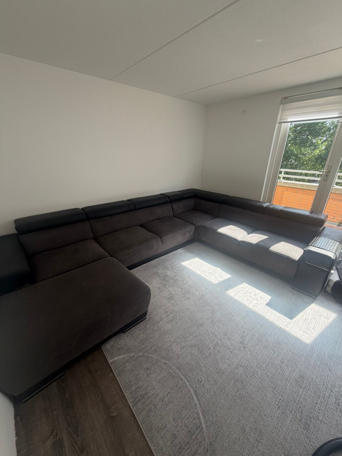 Bank, tv meubel & vloerkleed, Gebruikt, Hoekbank, Ophalen of Verzenden, Leer