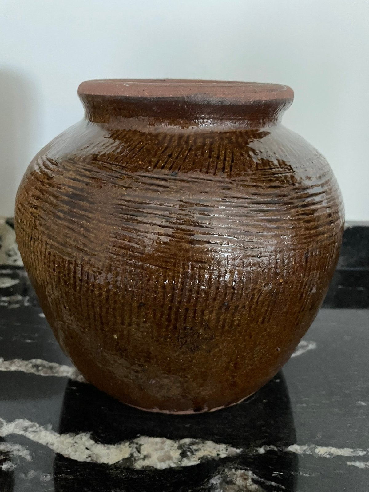 Kruik pot kruikpot kruiklamp vaas lamp kruikvaas bruin, Ophalen of Verzenden