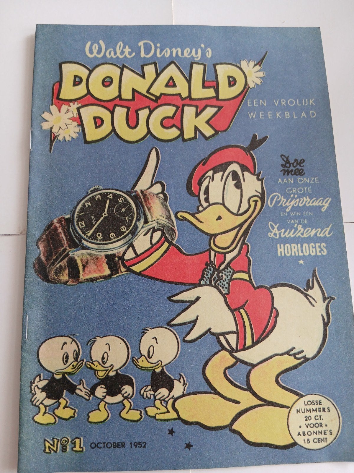 Donald  nr 1 1952 herdruk 2000, Ophalen of Verzenden, Gelezen