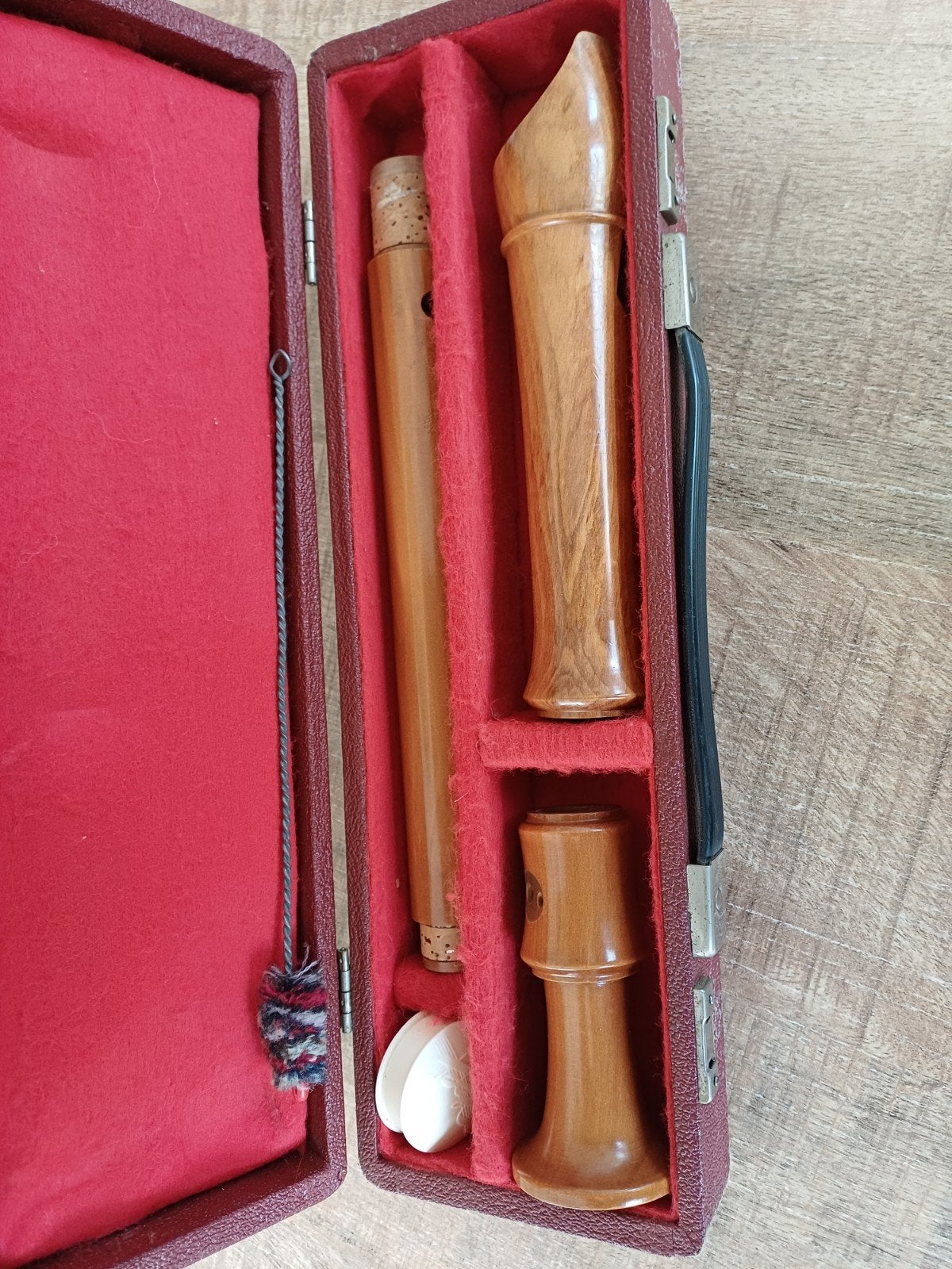 Houten blokfluit met koffer, Muziek en Instrumenten, Ophalen of Verzenden, Gebruikt, Sopraan of Sopranino, Met koffer, hoes of etui