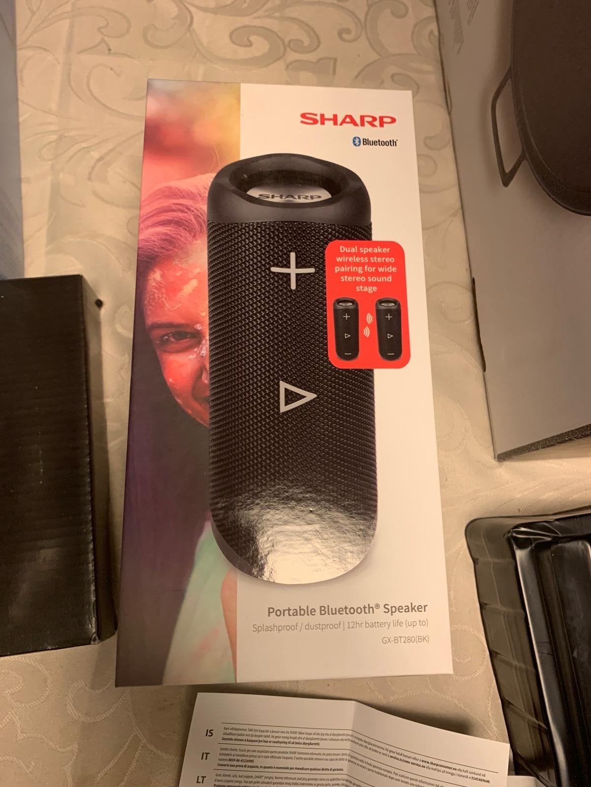 Sharp GX-BT280(BK) Draagbare Bluetooth Speaker, Audio, Tv en Foto, Bluetooth, Ophalen of Verzenden, Zo goed als nieuw, Draagbare speaker