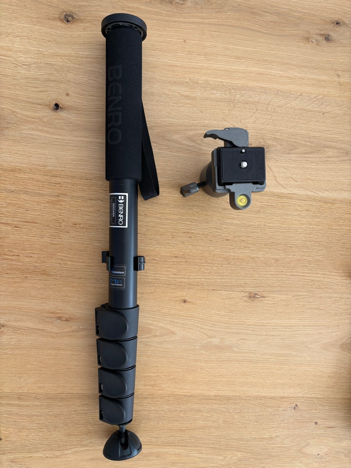 Benro MAD49A Monopod met Balhoofd, Benro, Eenpoot, Ophalen of Verzenden, Zo goed als nieuw