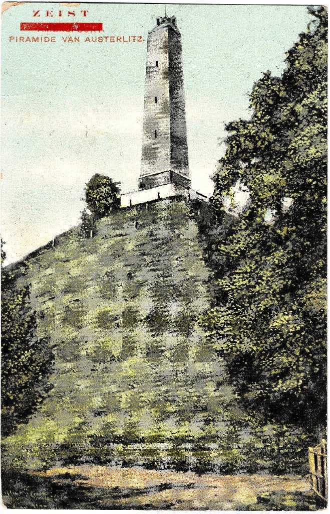Zeist, Piramide v.Austerlitz, gelopen 1910,richtprijs € 5,==, Verzamelen, Verzenden, Voor 1920, Gelopen, Utrecht