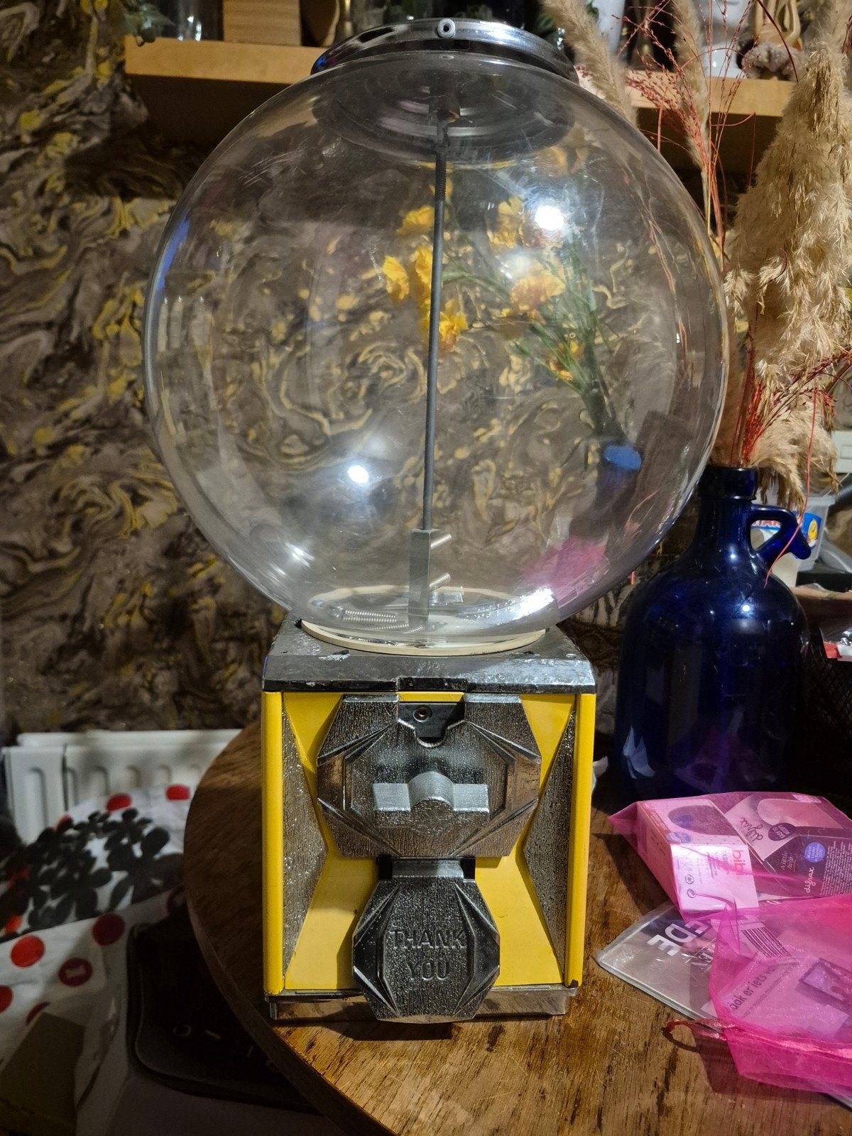 gele kauwgomballen automaat, Ophalen of Verzenden, Gebruikt