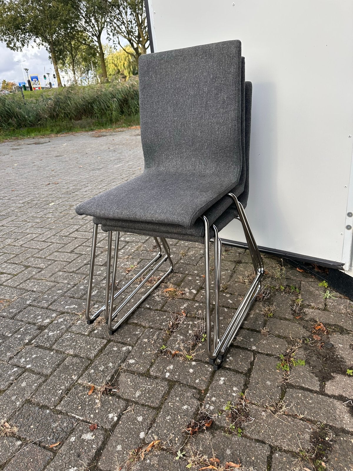 IKEA eetkamerstoelen - 3 stuks, Ophalen, Gebruikt, Drie, Metaal
