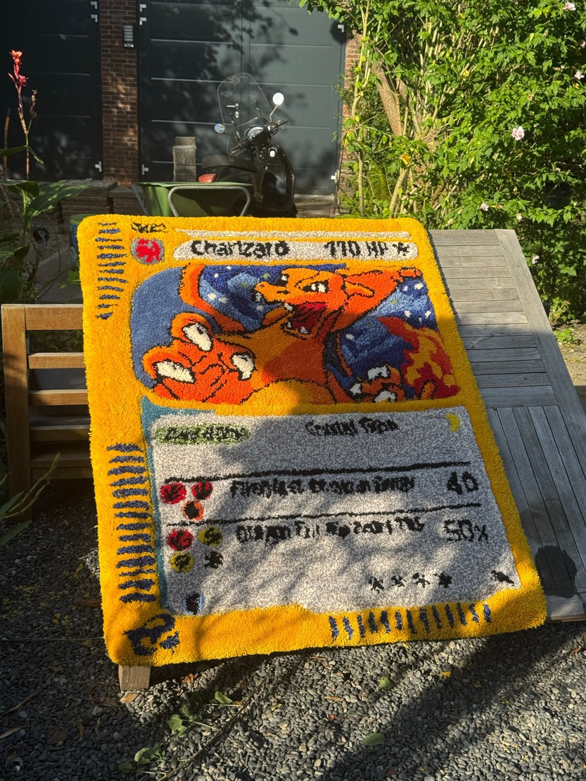Pokemon Charizard #146 Skyridge Handgemaakt Tufting Tapijt, 100 tot 150 cm, Geel, Nieuw, Ophalen of Verzenden