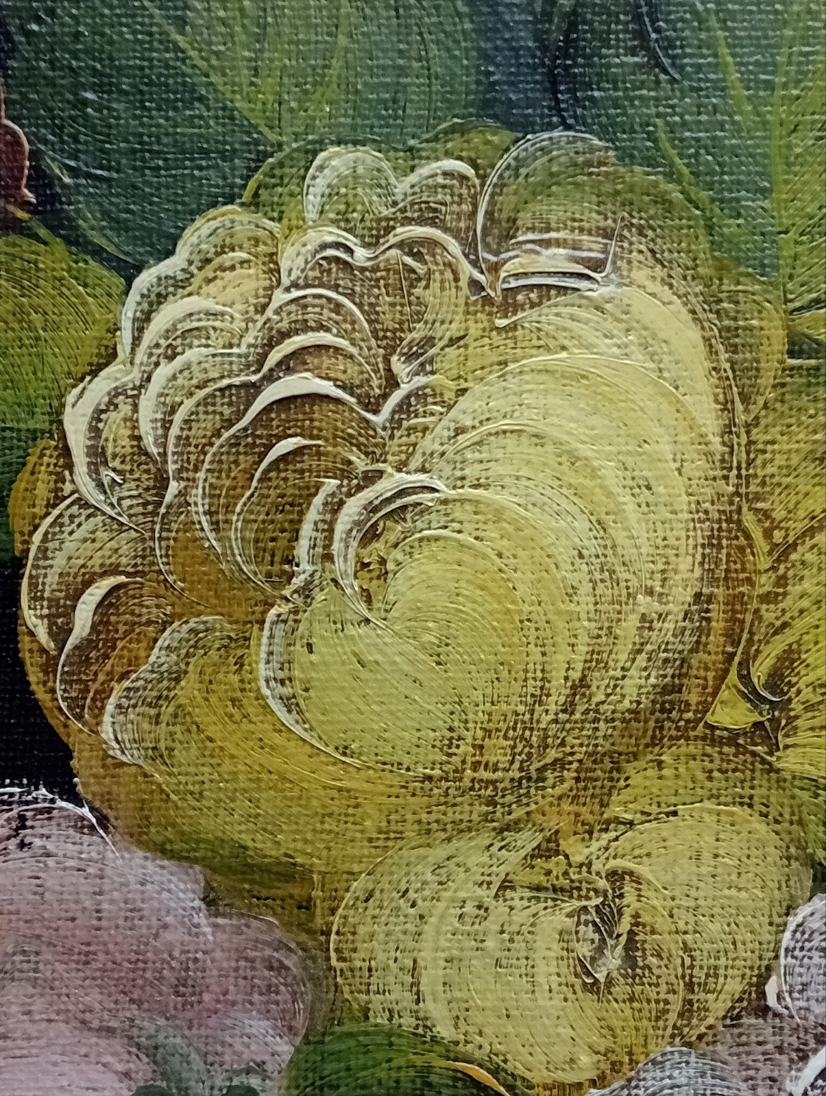 R.Rosini Stilleven met bloemen olieverf op doek, Ophalen of Verzenden