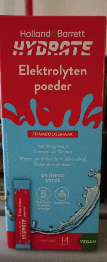 Holland & Barrett Hydrate Elektrolyten poeder Framboos, Sport en Fitness, Gezondheidsproducten en Wellness, Ophalen of Verzenden