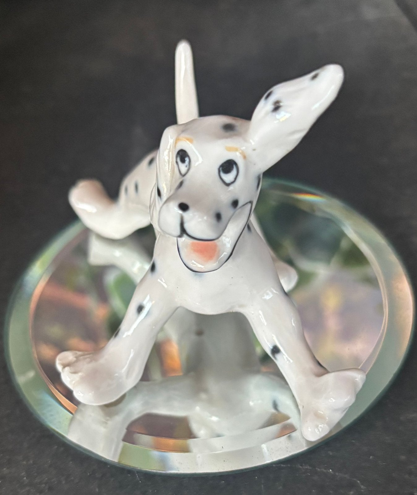 Vintage beeldje uitbundige Dalmatiër, porselein. Goede staat, Verzamelen, Ophalen of Verzenden, Zo goed als nieuw, Dier