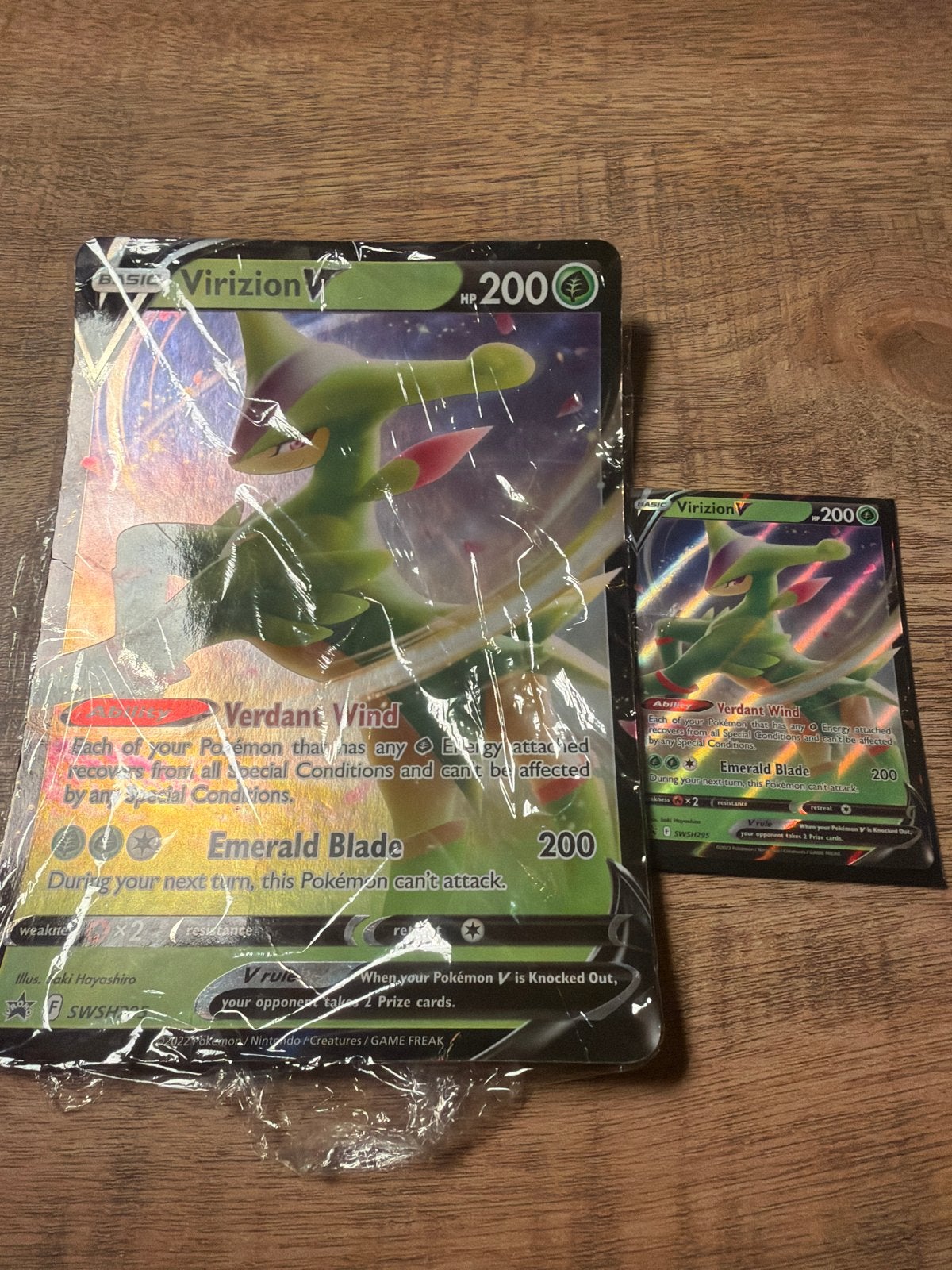 Pokémon Kaart Virizion V - Jumbo en Standaard Formaat, Ophalen of Verzenden, Zo goed als nieuw, Meerdere kaarten