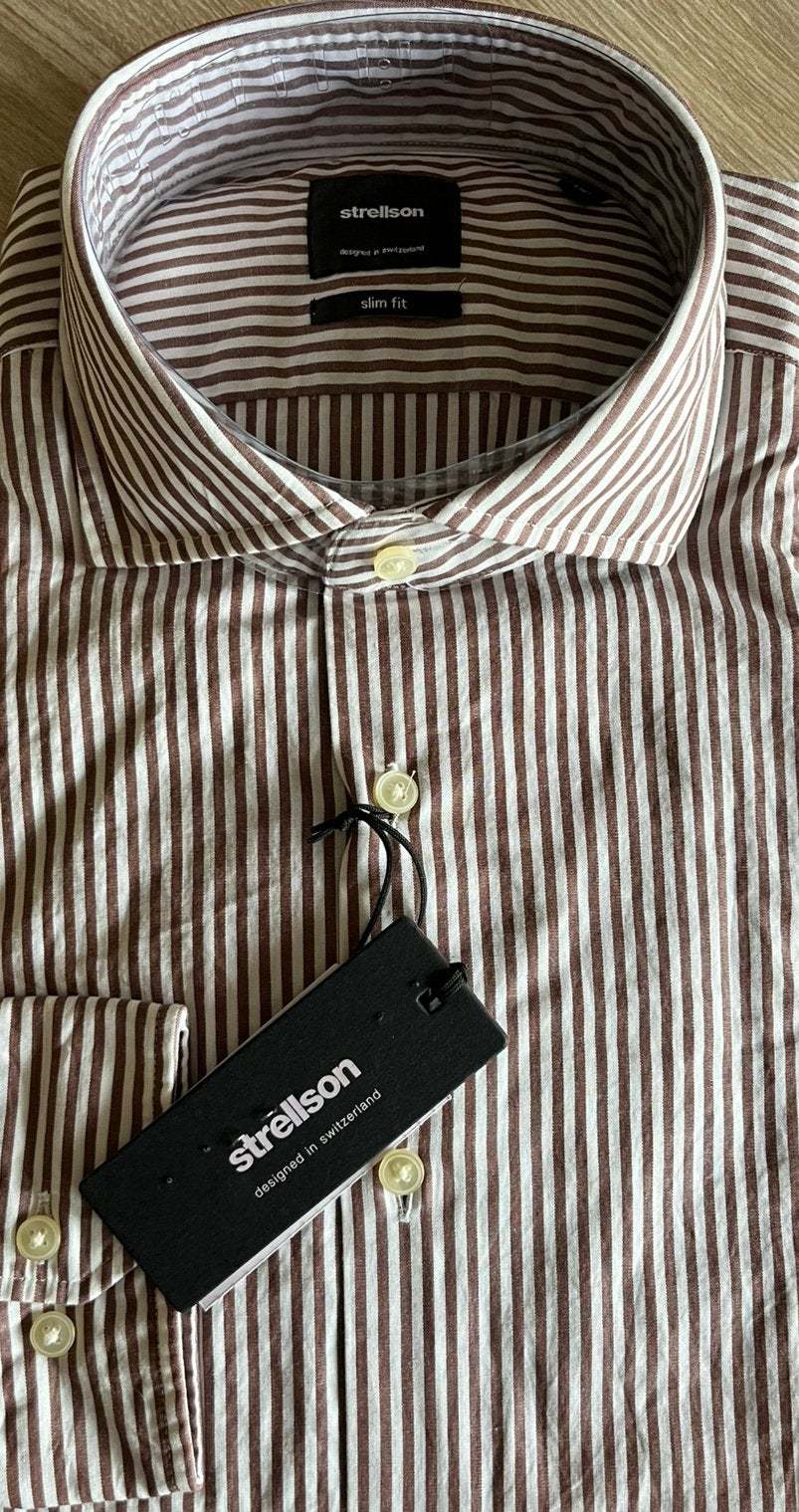 Strellson slimfit overhemd, maat 38, nieuw, wvp €79,95, Strellson, Overige kleuren, Halswijdte 38 (S) of kleiner, Nieuw