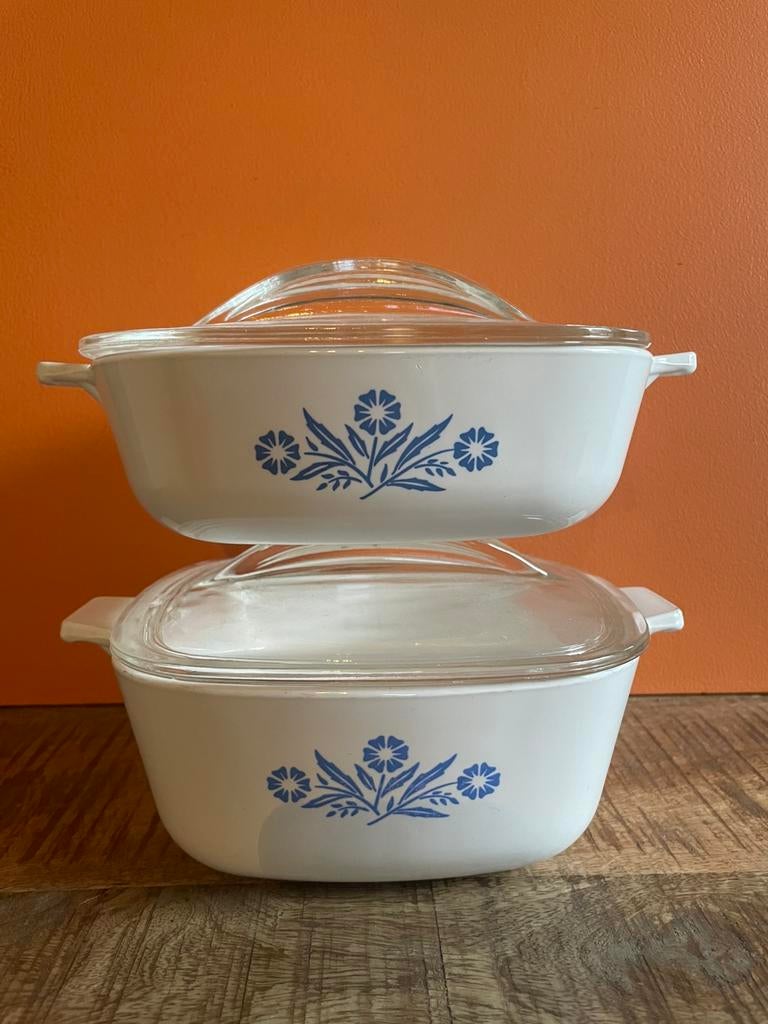 Cornflower ovenschaal set 1960-1962 Space Age design, Ophalen of Verzenden, Gebruikt, Overige materialen, Overige typen