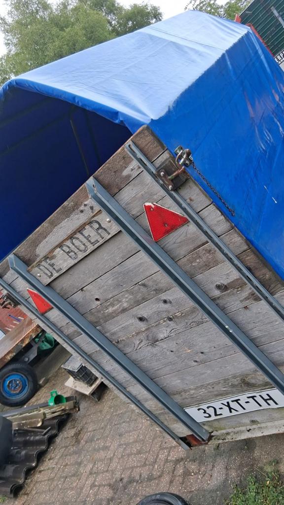Kar met huif en houten betimmering, Auto diversen, Aanhangers en Bagagewagens, Ophalen, Gebruikt