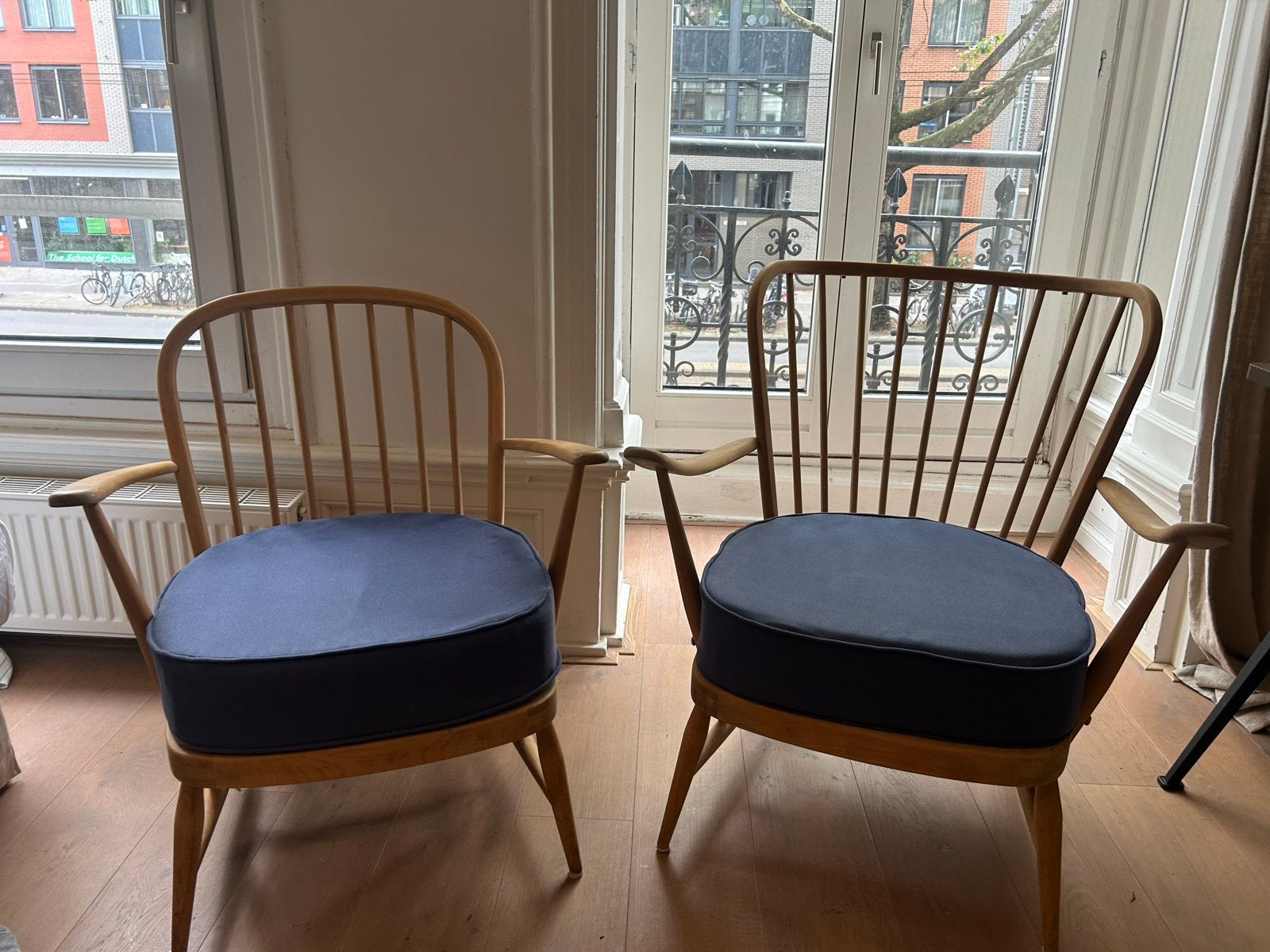 Set van 2 Vintage Ercol Windsor Fauteuils met Kussens, Ophalen