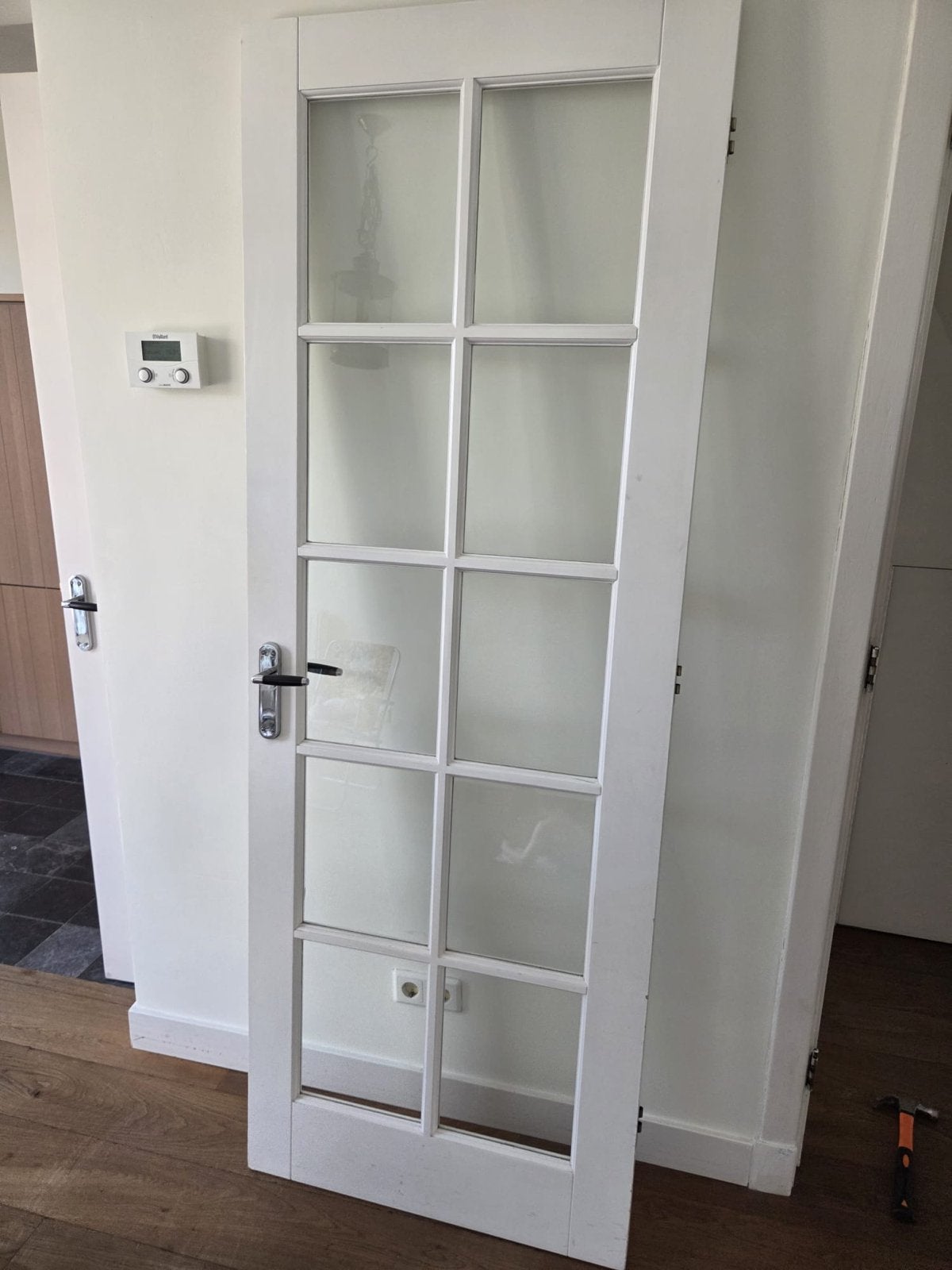 Binnendeur met glas, linksdraaiend, Ophalen, Gebruikt, 80 tot 100 cm, Binnendeur