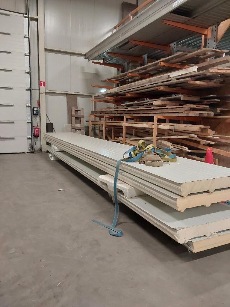 sanwichpanelen dak 130 mm, Doe-het-zelf en Verbouw, Platen en Panelen, Zo goed als nieuw, Overige materialen, 100 mm of meer, Ophalen
