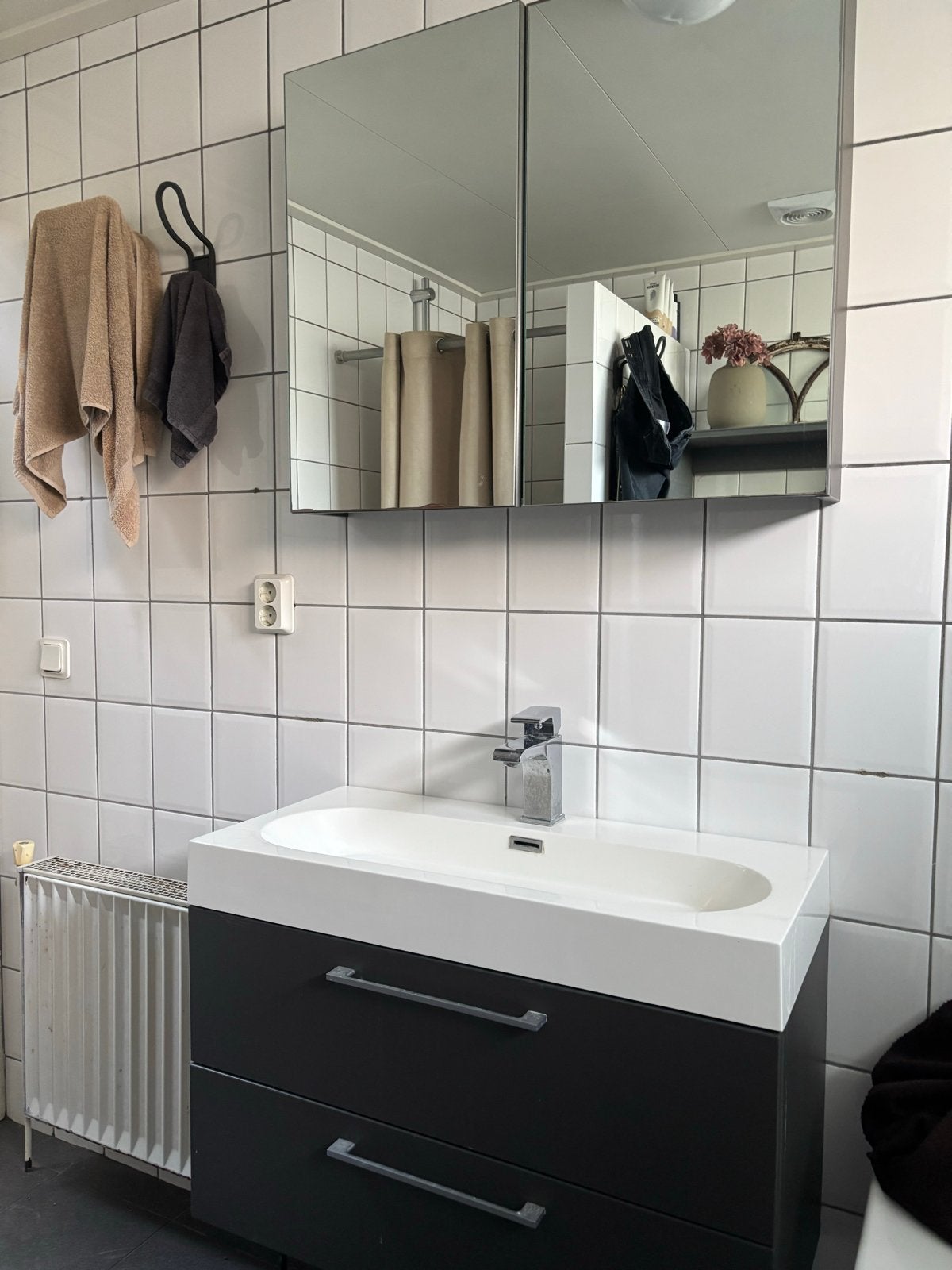 Wasmeubel met spiegelkast - Gebruikt, goede staat, Ophalen, Gebruikt, 50 tot 100 cm, Wastafelkast