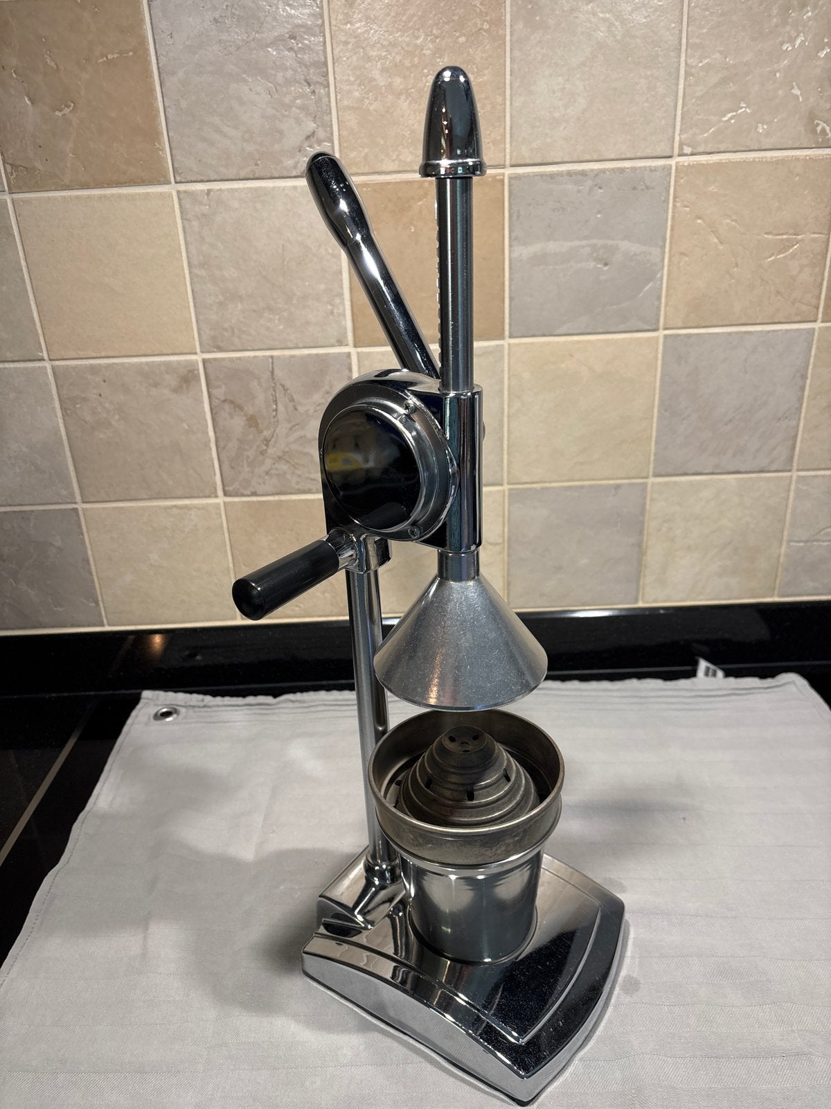 Robuuste Handmatige Citruspers - Chroom, Ophalen of Verzenden, Gebruikt