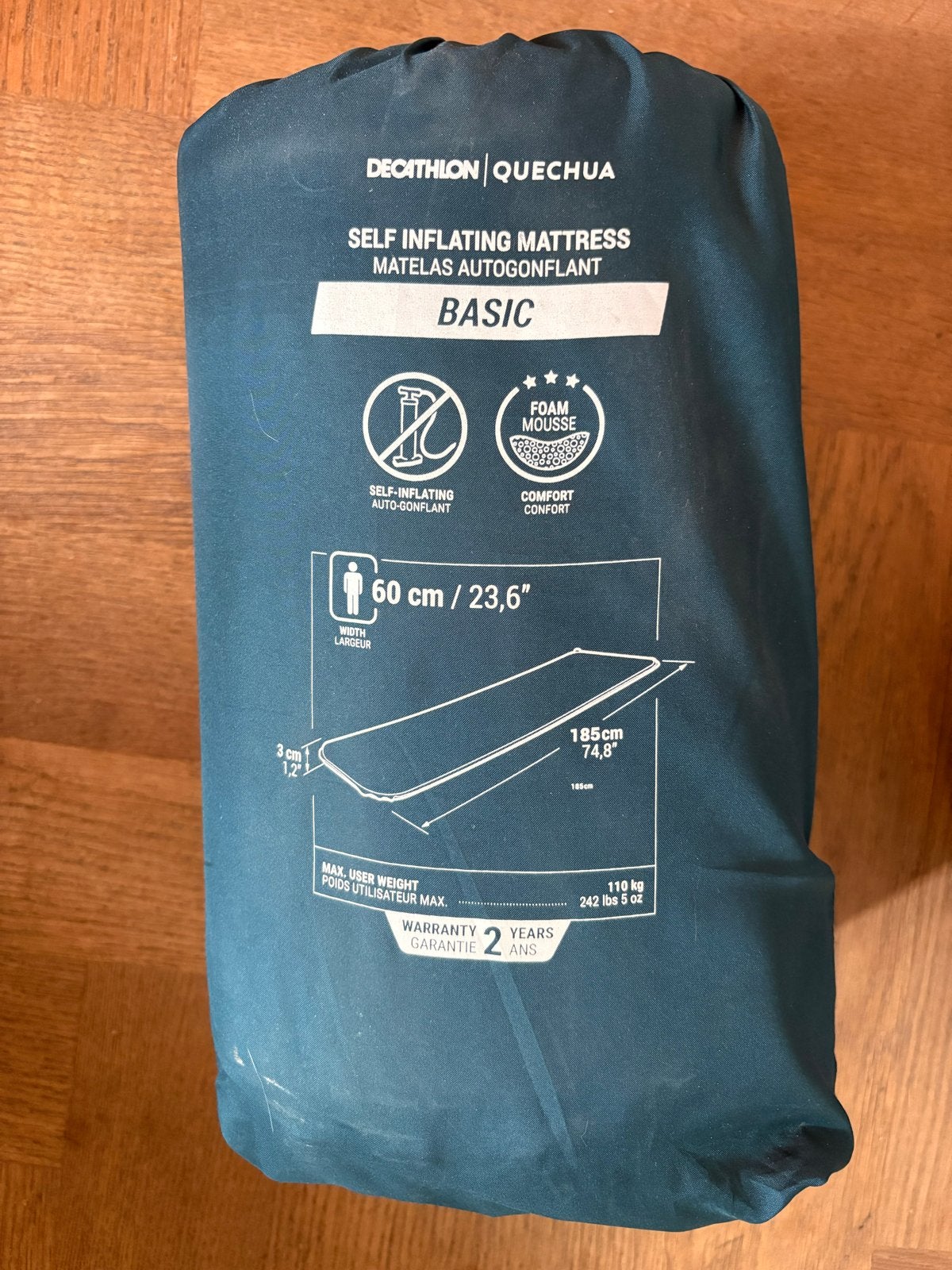 2x Decathlon Quechua zelfopblaasbaar matras 1-persoons, Caravans en Kamperen, Ophalen, Zo goed als nieuw, 1-persoons