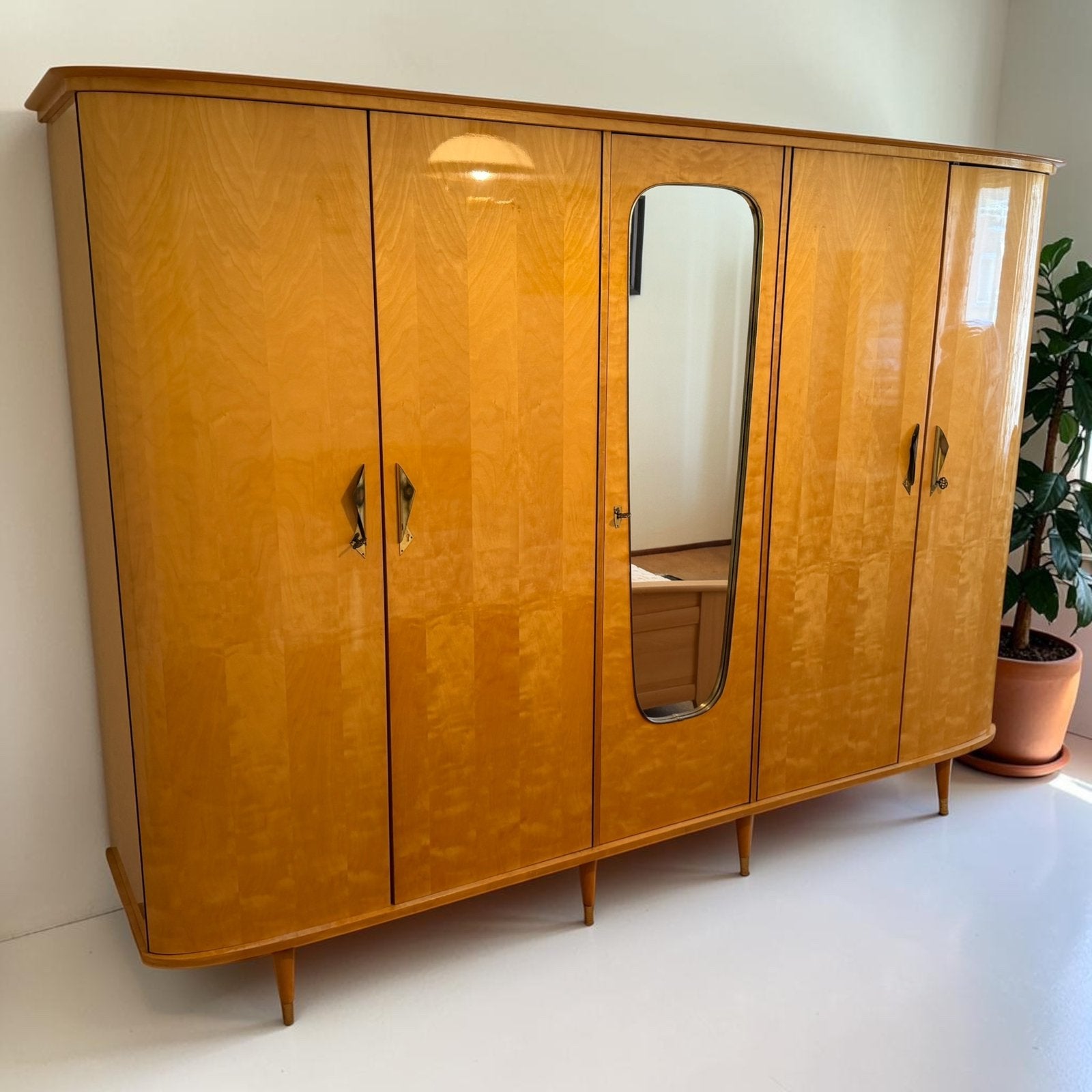 Vintage jaren 60 kledingkast | garderobekast | linnenkast |, Met deur(en), Vintage, Overige houtsoorten, 50 tot 75 cm
