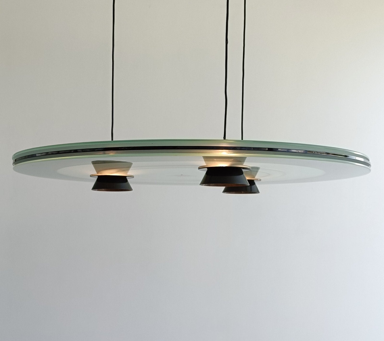 Arteluce Aurora – Perry King & Santiago Miranda – 1983, Huis en Inrichting, Lampen | Hanglampen, Ophalen, Zo goed als nieuw, Glas