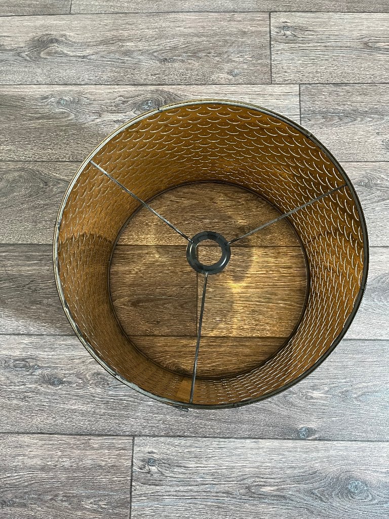 Sfeervolle zwart/gouden lampenkap. Diameter 44 cm, H 33 cm, Huis en Inrichting, Lampen | Lampenkappen, Meerkleurig, 44 cm, Rond