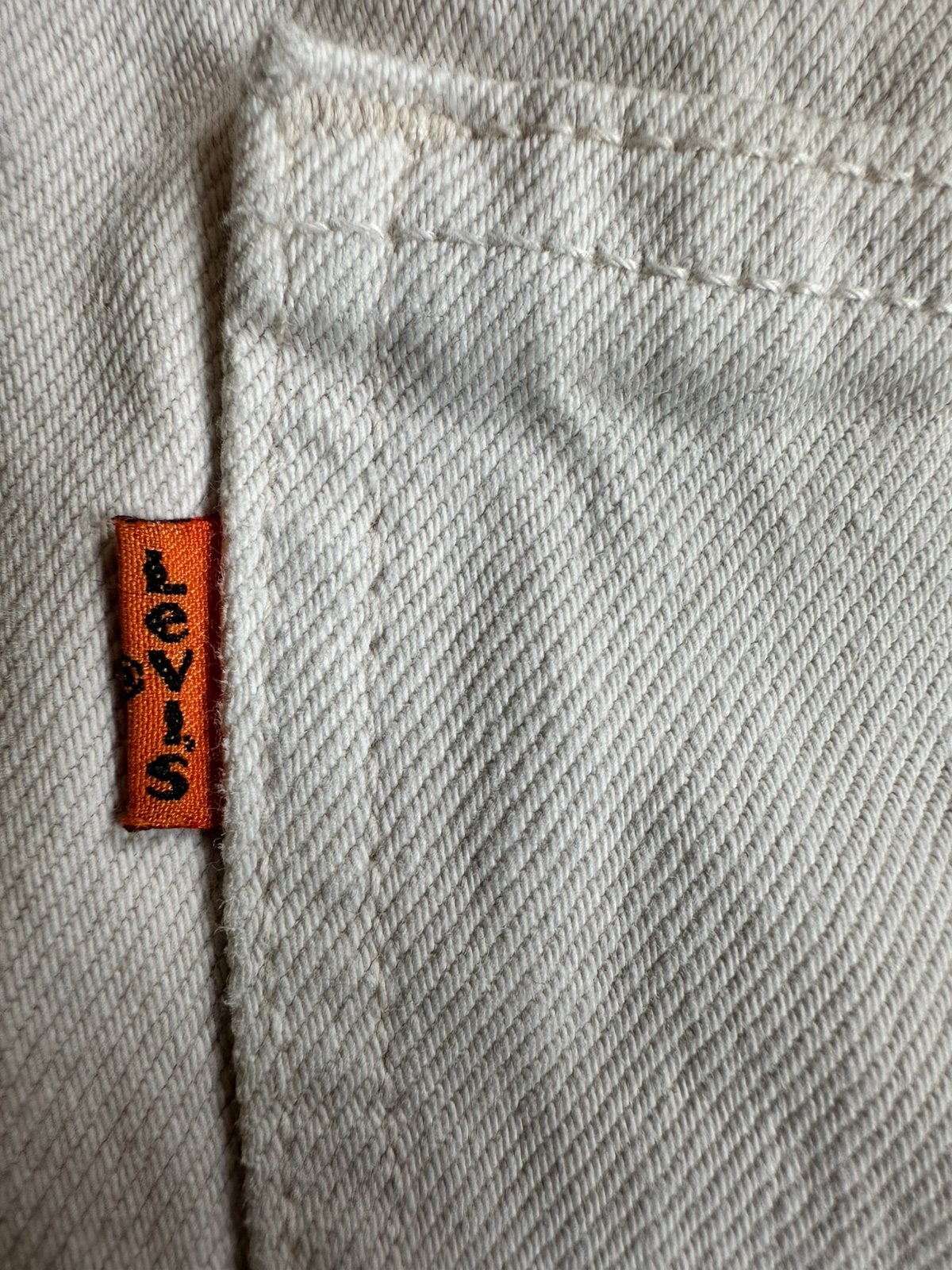 Vintage Levi's 615 Orange Tab W30 L30 Off-White Jeans, Ophalen of Verzenden, Gedragen, Wit, W32 (confectie 46) of kleiner