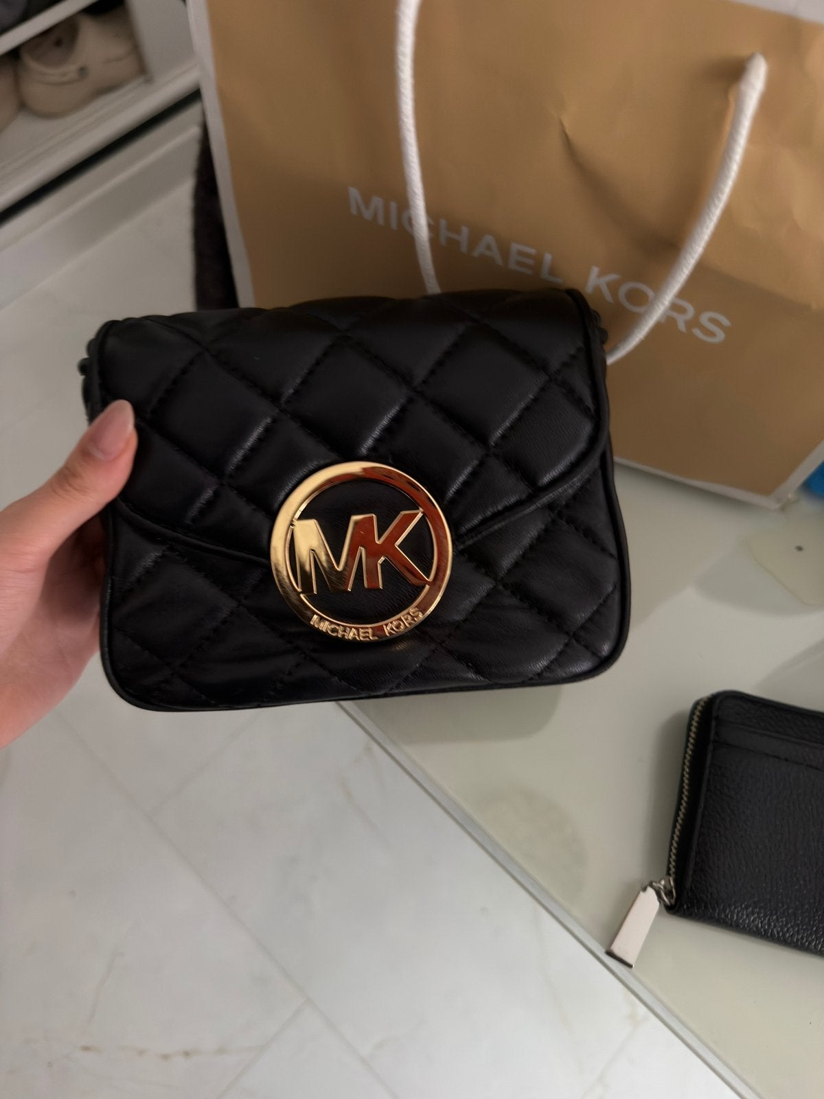 Nieuw Michael Kors tasje - Zwart gewatteerd, Ophalen of Verzenden, Nieuw, Zwart, Schoudertasje