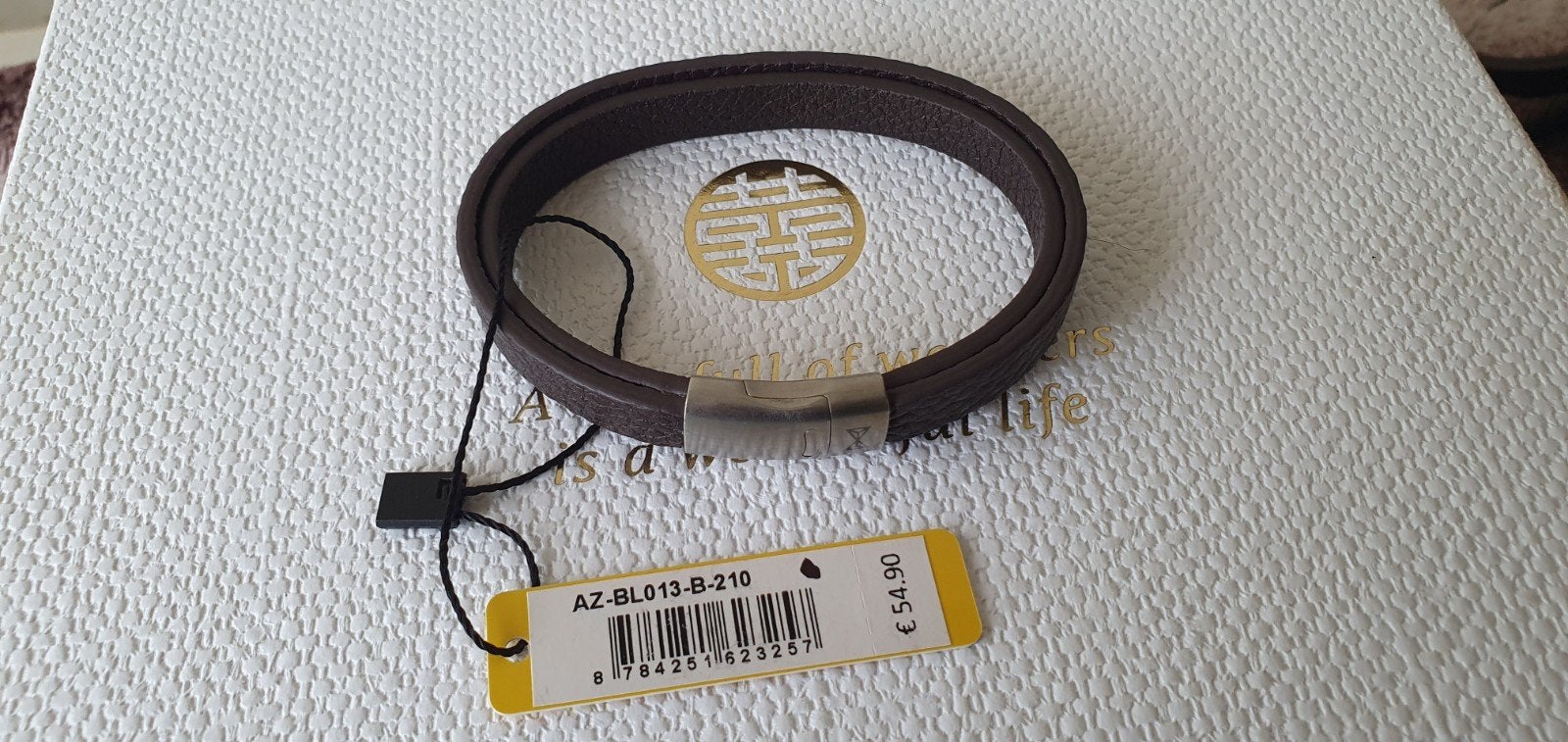 Vaderdag cadeau AZE Jewels heren armband 21cm nieuw, Ophalen of Verzenden, Nieuw, Leer
