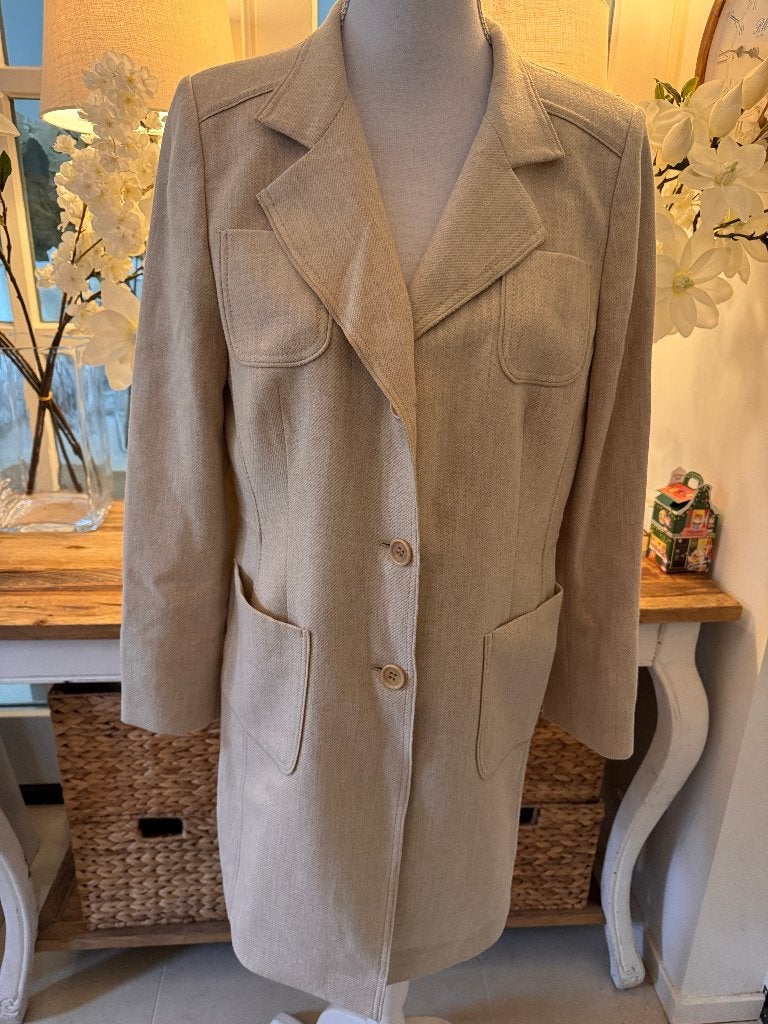 Klassieke, Beige tussenmantel St.Emile, 40/M, perfecte staat, Kleding | Dames, Ophalen of Verzenden, Zo goed als nieuw, Maat 38/40 (M)