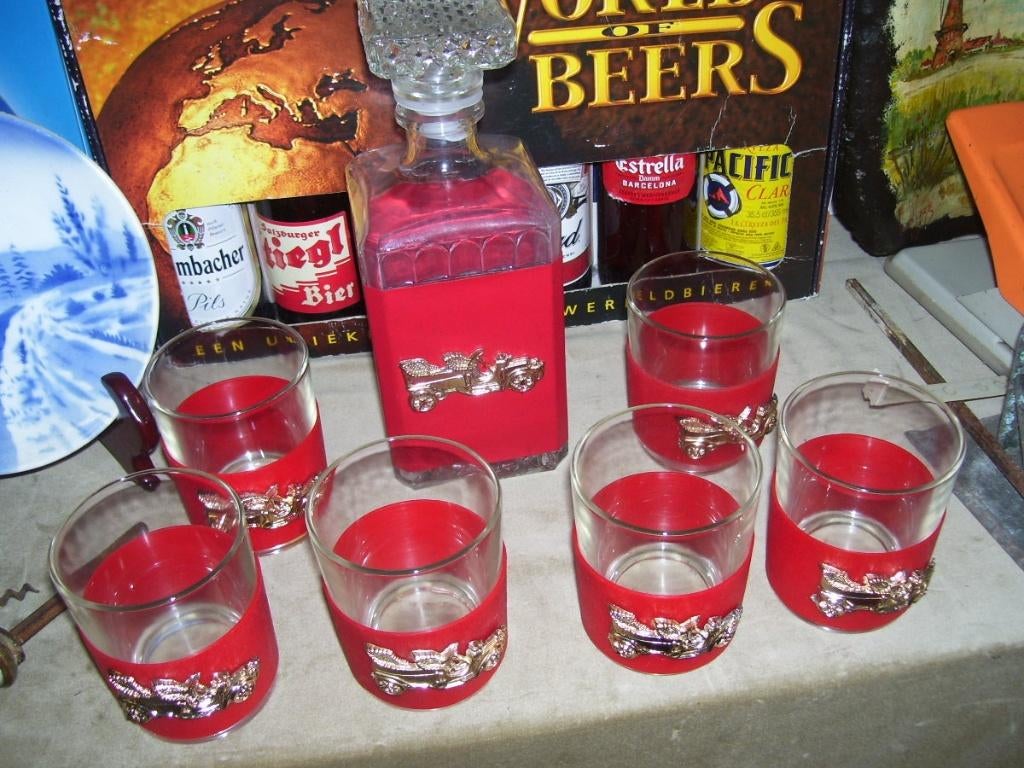 GLAZENSET MET KARAF, Antiek en Kunst, Ophalen