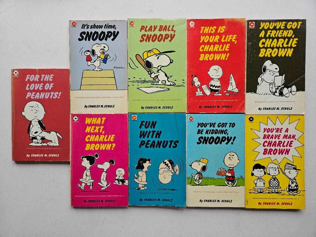 Snoopy Peanuts Charlie Brown Comics 9 Stuks Jaren '70 Engels, Europa, Ophalen of Verzenden, Meerdere comics, Gelezen