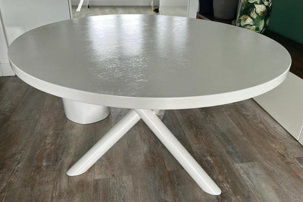 Gerard Geytenbeek “Plataan” tafel in nette staat, Huis en Inrichting, Tafels | Eettafels, Zo goed als nieuw, 100 tot 150 cm, Rond